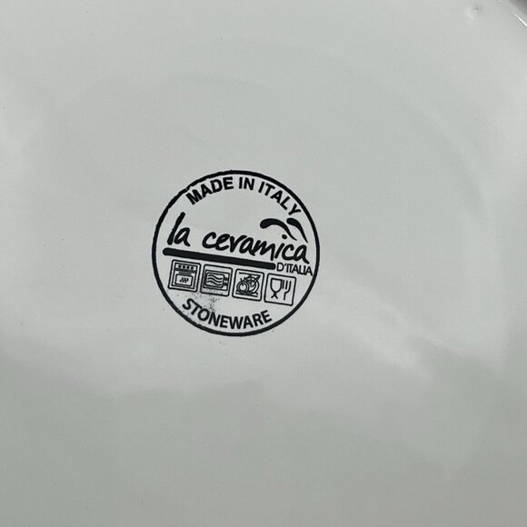 La Ceramica Handpainted Bow Ruffled Edge Pasta Soup Bowl Made in Italy - Picture 6 of 6